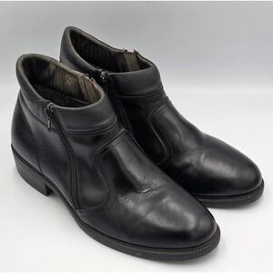 DORKING Original Women's 8.5 Black Leather Chelsea Ankle Boots Side Zippers